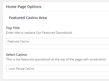 featured page options