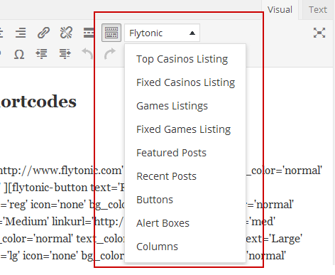 shortcodes caisno theme